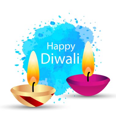 Hint yağı lambasından Diwali 'ye, vektör sanat çizimi..