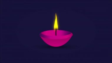 Shubh Deepawali 'de yanan diya, sanat videosu illüstrasyonu.