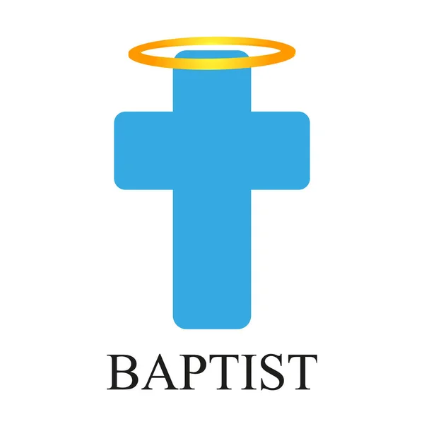 Alone Angelico Con Croce Nel Battesimo Illustrazione Arte Vettoriale — Vettoriale Stock