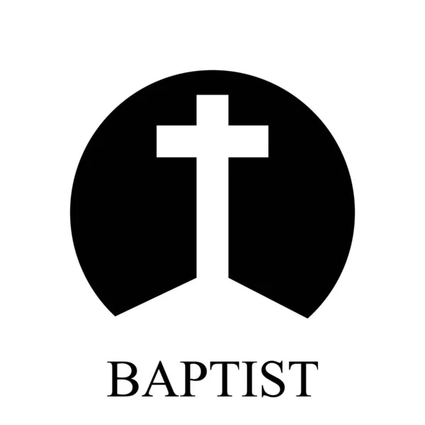 Baptist Kors Logotyp Vektor Konst Illustration — Stock vektor