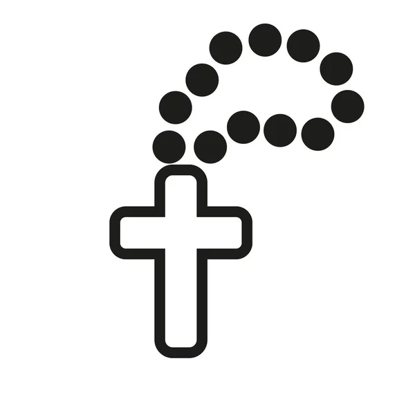 Christelijke Rozenkrans Logo Vector Art Illustratie — Stockvector
