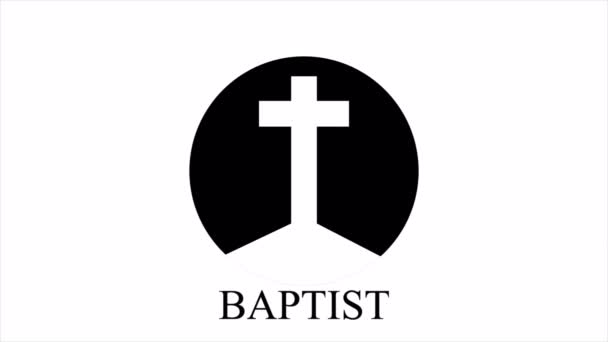 Baptist Cross Logo Art Video Illustration — Stock Video