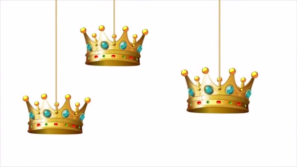 Hanging Crowns Three Kings Epiphany Art Video Illustration — Stock Video
