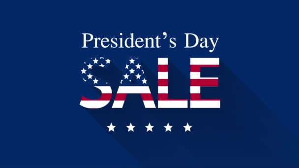 День Президентів Банер Знижкою Продажу Ілюстрація Художнього Відео — стокове відео