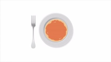 Kalp şeklinde bir aşk tabağında gözleme, sanat videosu çizimi..