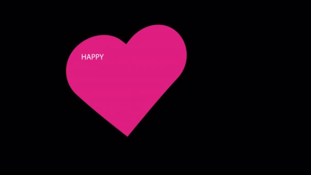 International Womens Day Calligraphy Heart Art Video Illustration — Stock Video