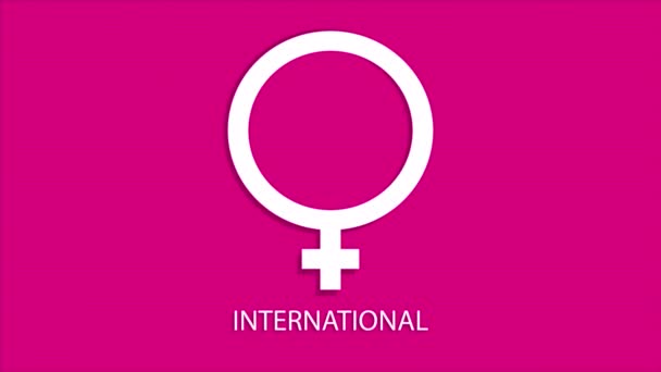 International Womens Day Woman Sign Poster Art Video Illustration — Stock Video