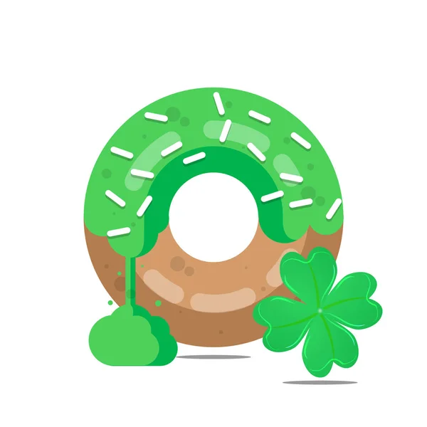 Donut Für Patricks Day Vektorgrafische Illustration — Stockvektor