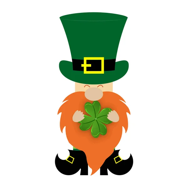 Irish Gnome Clover Patricks Day Εικονογράφηση Διανυσματικής Τέχνης — Διανυσματικό Αρχείο