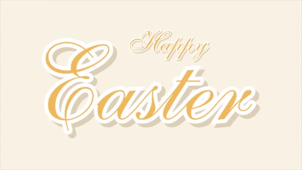 Szczęśliwych Wielkanoc Typografia Tekst Sztuka Wideo Ilustracja — Wideo stockowe