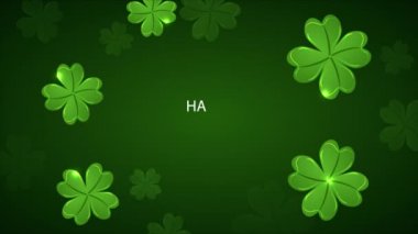 Patricks gün arkaplanı yonca, sanat videosu illüstrasyonu.