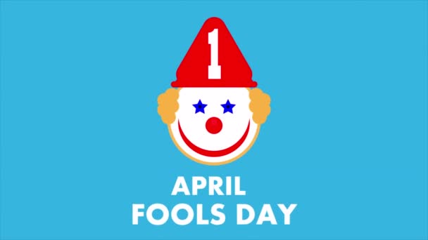 1St April Fools Day Funny Clown Design Art Video Illustration — Stock Video