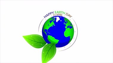 Dünya gezegeni için ekolojik kompozisyon, sanat videosu illüstrasyonu.