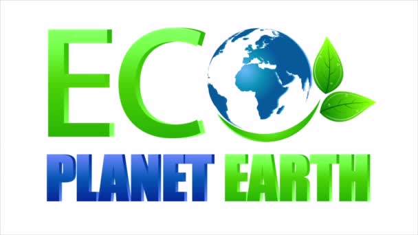 Nyomda Eco Planet Earth Művészeti Videó Illusztráció — Stock videók