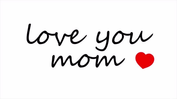 Kocham Cię Mama Ręka Typografia Sztuka Wideo Ilustracja — Wideo stockowe