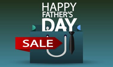 Babalar Günü alışveriş çantası, vektör çizimi.