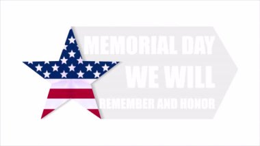 Anma günü için kurdeleli yıldız, sanat videosu illüstrasyonu.