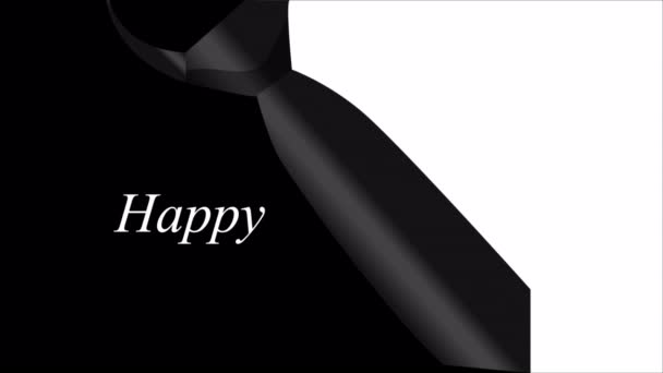 Krawatte Auf Schwarzem Hintergrund Mit Text Zum Vatertag Kunst Video — Stockvideo