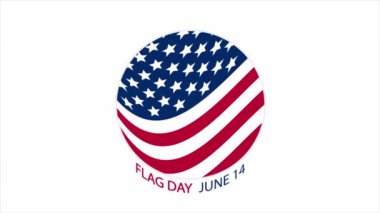 Yuvarlak Amerikan bayrağı logosu, sanat videosu illüstrasyonu.