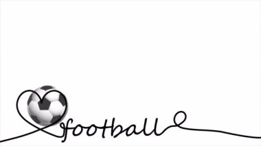 Doğrusal kelime futbol ve top, sanat videosu illüstrasyonu.