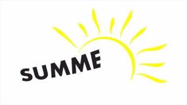 Yazın güneşli logo, sanat videosu illüstrasyonu.