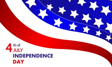 4 Temmuz Bağımsızlık Günü için yaratıcı ABD bayrağı, vektör sanat illüstrasyonu.