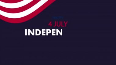 4 Temmuz ABD Bağımsızlık Günü için bayraklı arka plan, sanat videosu illüstrasyonu.