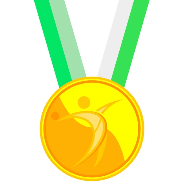 Goldmedaille Für Errungenschaften Kugelstoßen Vektor Art Illustration — Stockvektor