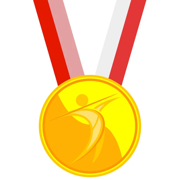 Goldmedaille Speerwurf Vektor Art Illustration — Stockvektor