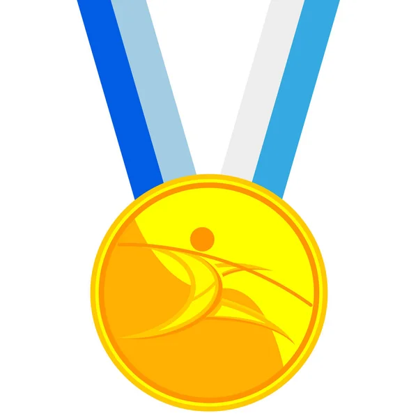 Medalha Ouro Pole Vault Ilustração Arte Vetorial —  Vetores de Stock