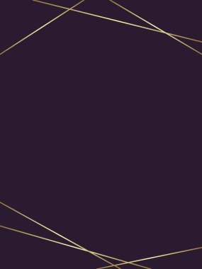 Altın geometrik çizgiler tasarım davetiyesi, vektör sanat illüstrasyonu.