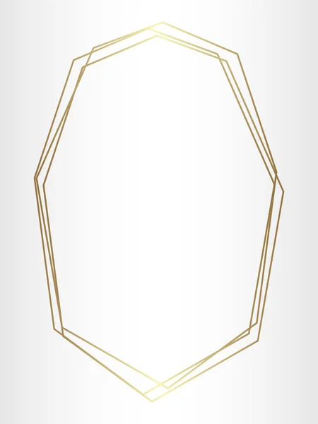 Golden Polyhedron Card Vector Art Illustration — 스톡 벡터