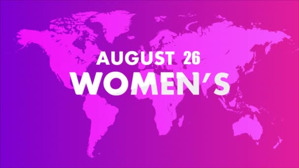 Παγκόσμια Ημέρα Για Την Ισότητα Των Γυναικών Χάρτης Εικονογράφηση Βίντεο — Αρχείο Βίντεο