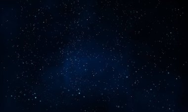 Karanlık yıldızlı sisli gece gökyüzü, vektör sanatsal çizim.