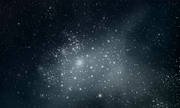 Астро Пейзаж Ночного Неба Многими Звездами Векторная Иллюстрация — стоковый вектор