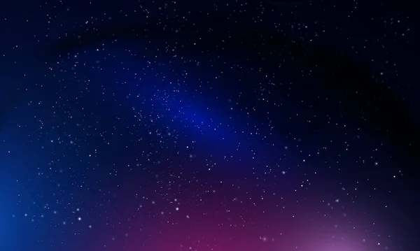 Luz Rosa Con Nebulosa Cielo Estrellado Nocturno Ilustración Arte Vectorial — Archivo Imágenes Vectoriales