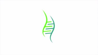 Logo ekolojik biyoteknoloji DNA yaprağı ve su damlası, sanat videosu illüstrasyonu.