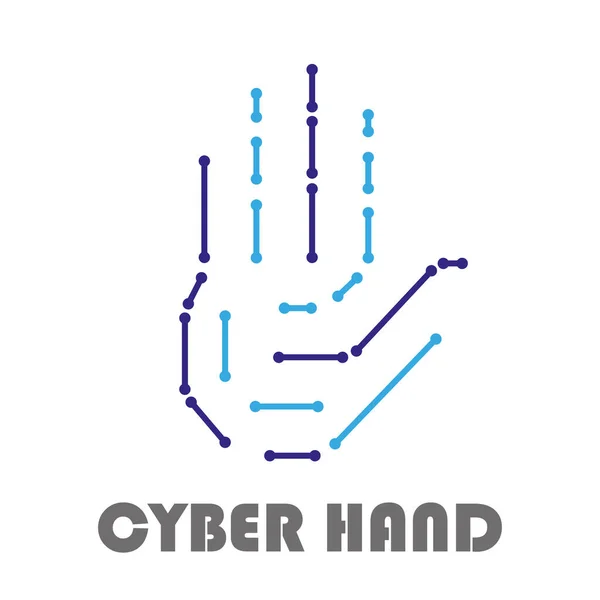 Cyber Hand Style Chips Vector Art Illustration — Stock Vector