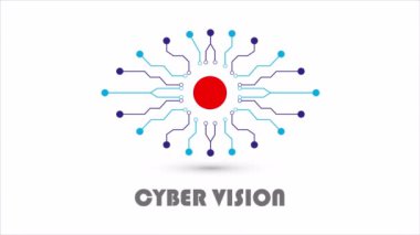 Sanal görüş için logo, sanat videosu illüstrasyonu.