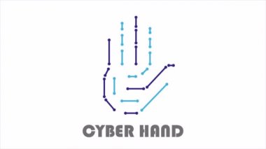 Sanal el çiplerin stili, sanat videosu illüstrasyonu.