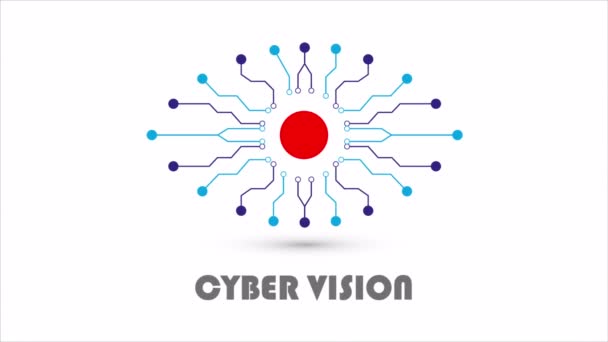 Logo Cyber Wizji Ilustracja Wideo Sztuki — Wideo stockowe