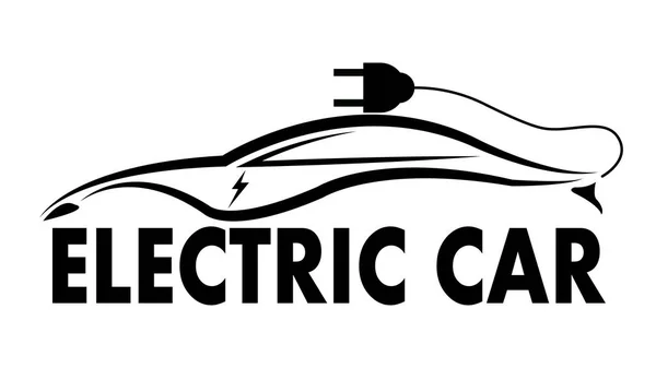 Carro Elétrico Estilo Linear Ilustração Arte Vetorial —  Vetores de Stock