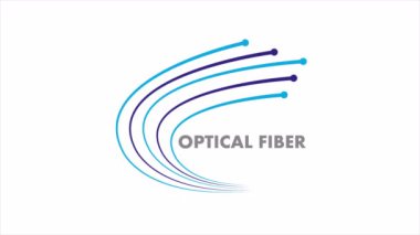 Fiber optik logo, sanat video illüstrasyonu.