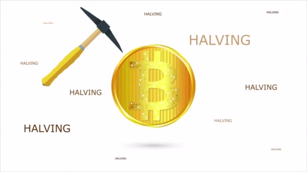 Réduire Moitié Récompense Technologie Blockchain Crypto Monnaie Illustration Vidéo Art — Video