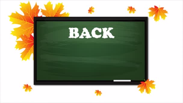 Επιστροφή Στο Σχολείο Που Λευκή Κιμωλία Ένα Εκπαιδευτικό Πράσινο Chalkboard — Αρχείο Βίντεο