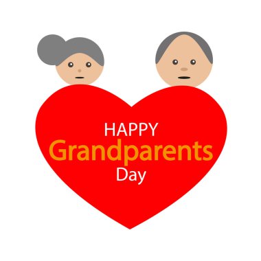 Kalp 'ten büyükanne ve büyükbabalara, vektör sanat çizimi.