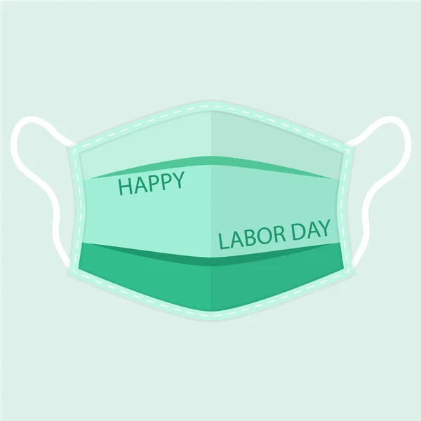 Медицинская Маска Счастливого Labor Day Векторная Иллюстрация — стоковый вектор