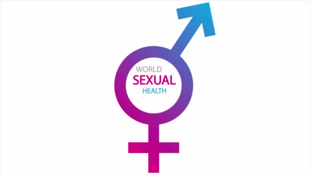 World Sexual Health Day Banner Male Female Gender Art Video — Stock Video