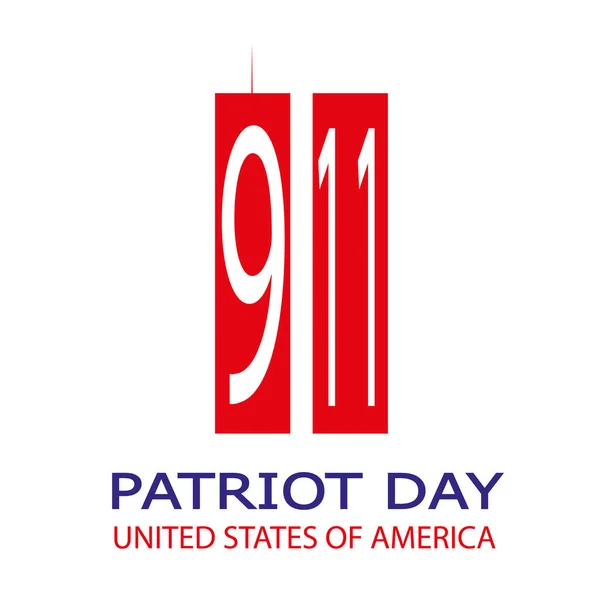 Patriots Day Twins Towers Illustrazione Arte Vettoriale — Vettoriale Stock