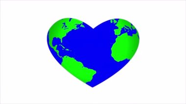 Heart shaped planet concept for world benefit day, art video illustration.